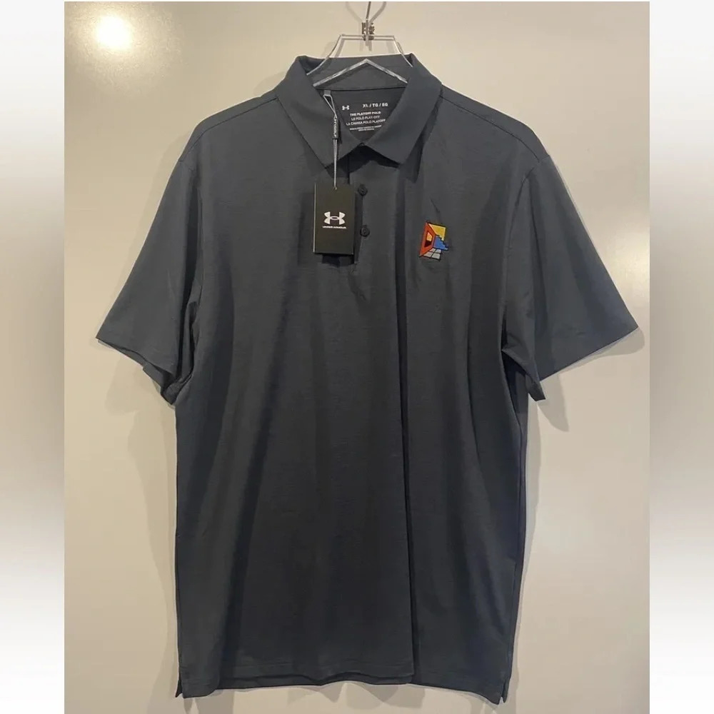 NWT Under Armour The Playoff Polo Short Sleeve Shirt Dark Gray Mens Size XL (884